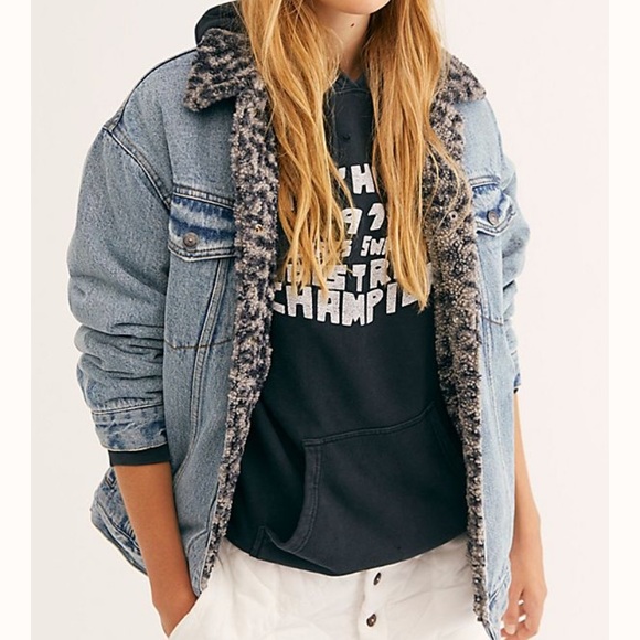 Free People Jackets & Blazers - free people // wild ones sherpa lined denim jacket